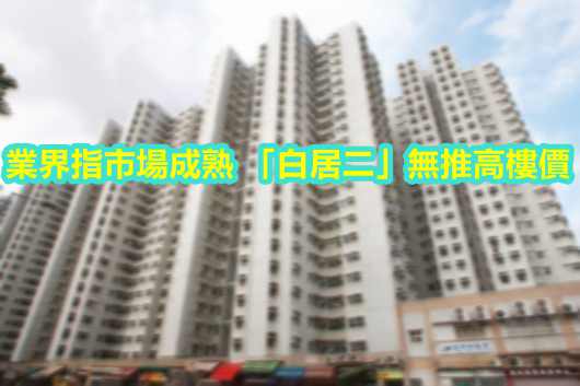 業界指市場成熟 「白居二」無推高樓價