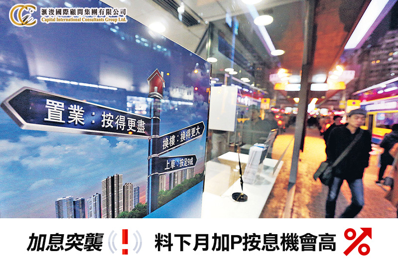 加息突襲 料下月加P按息機會高