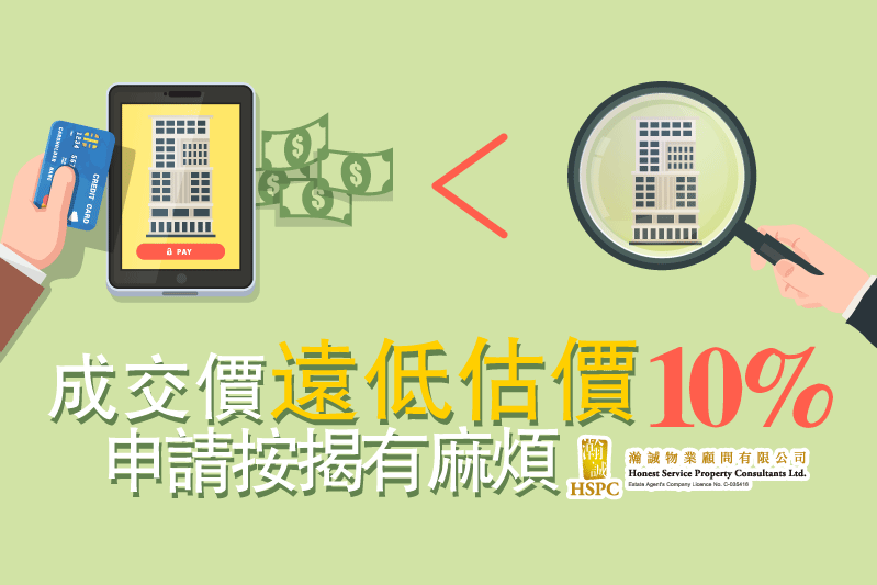 成交價遠低估價 申請按揭有麻煩