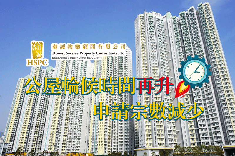 公屋輪候時間再升 申請宗數減少